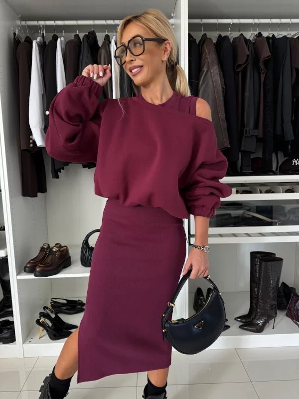 Cozy Midi Dress - Sweater Duo