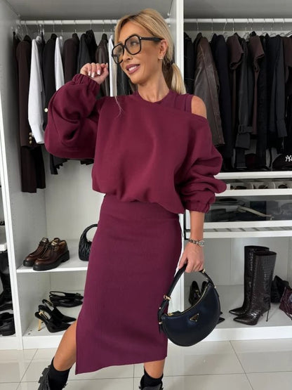 Cozy Midi Dress - Sweater Duo