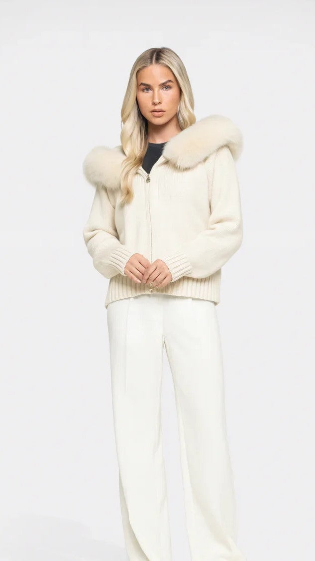 Cozy Hooded Fur Cardigan