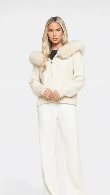 Cozy Hooded Fur Cardigan